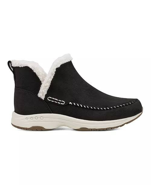 Easy Spirit Tuva Women’s Cozy Pull‑On Boots Black 8.5W Faux Suede $95 NWB