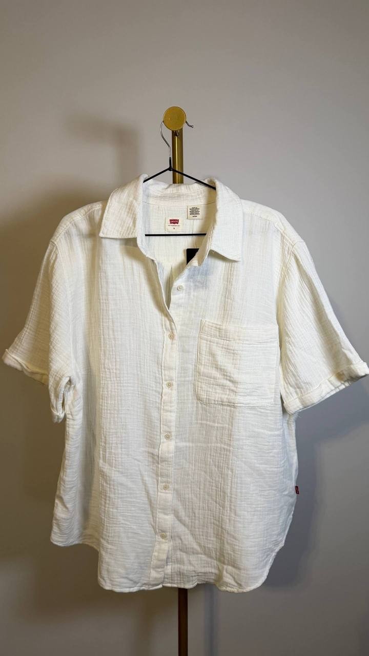 Levi’s Darlene Short Sleeve Shirt Plus Size 1X Whisper White $49.50 NWT