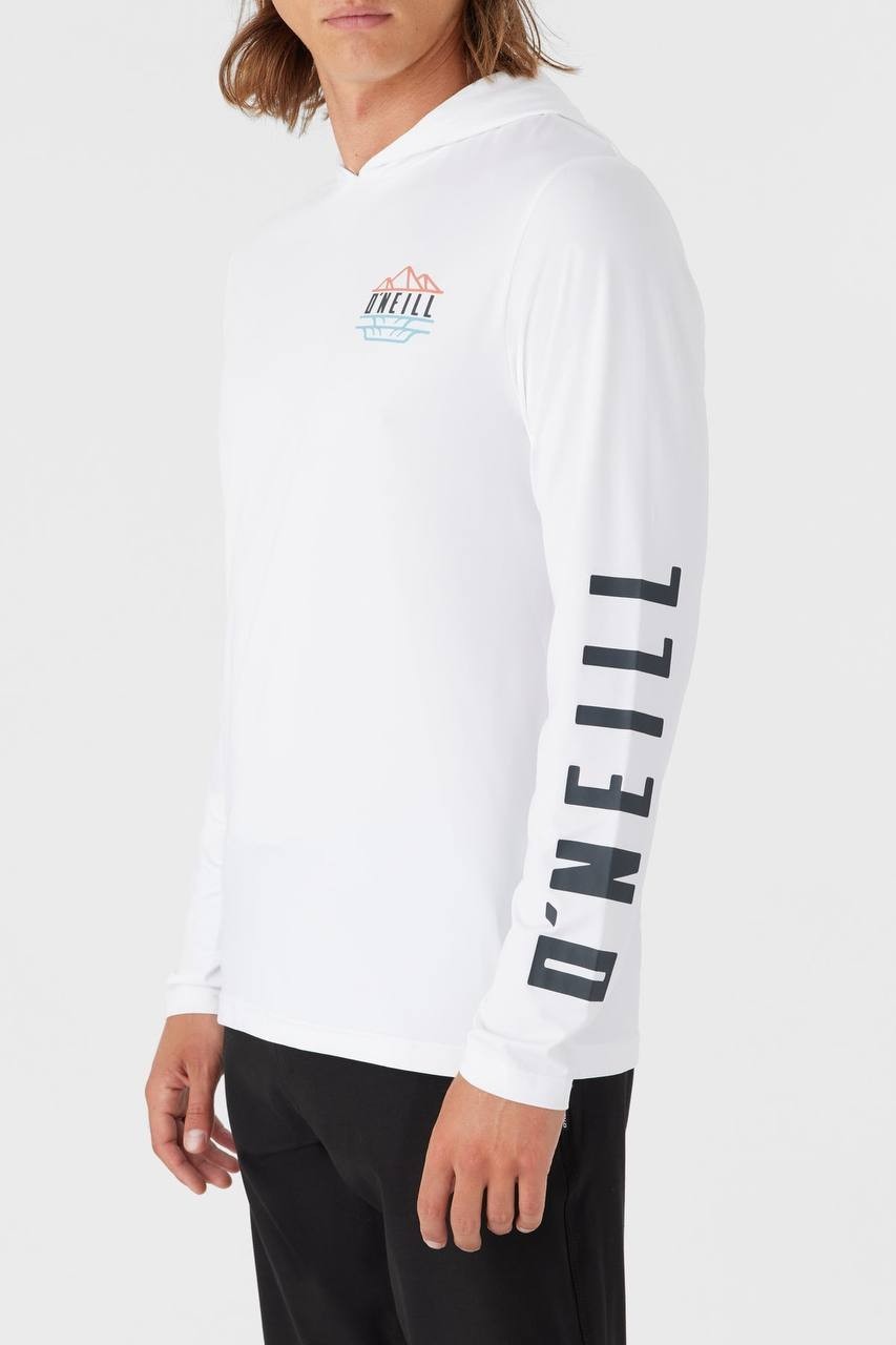 O’Neill Men’s TRVLR UPF 50+ Hooded Long Sleeve Rashguard White XXL NWT $ 79