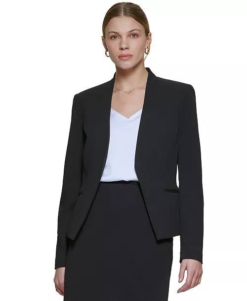 Calvin Klein Asymmetrical Open‑Front Blazer Black 10 NWT $109.98