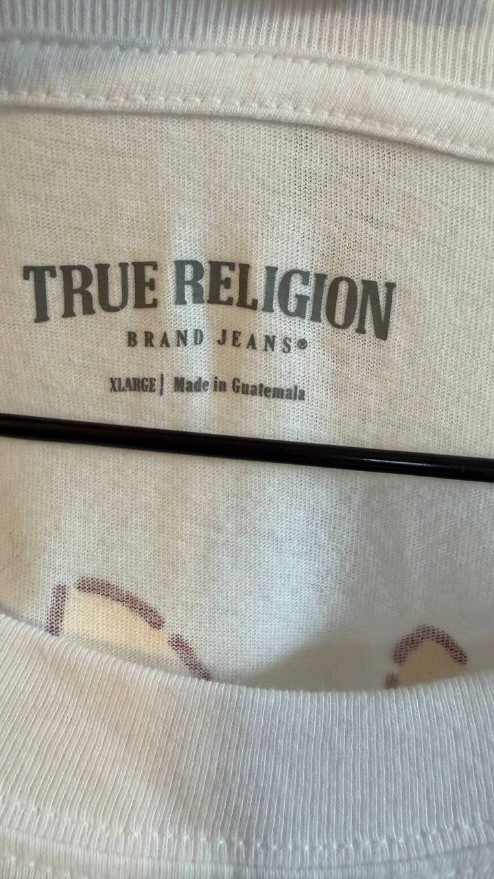 True Religion Men’s Graffiti Puff Logo T‑Shirt White XL $59 NWT