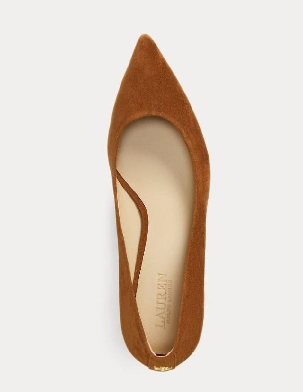 Lauren Ralph Lauren Lanette Pump 8B Tan Suede Pointed Toe  NIB msrp$306