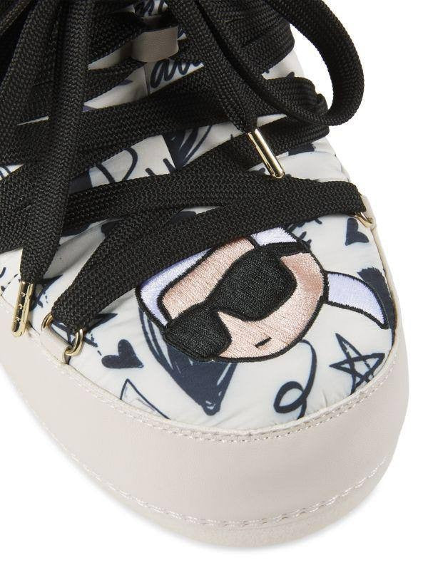Karl Lagerfeld Snow Boots Size 11 White Multi Textile/Synthetic MSRP $189 NIB