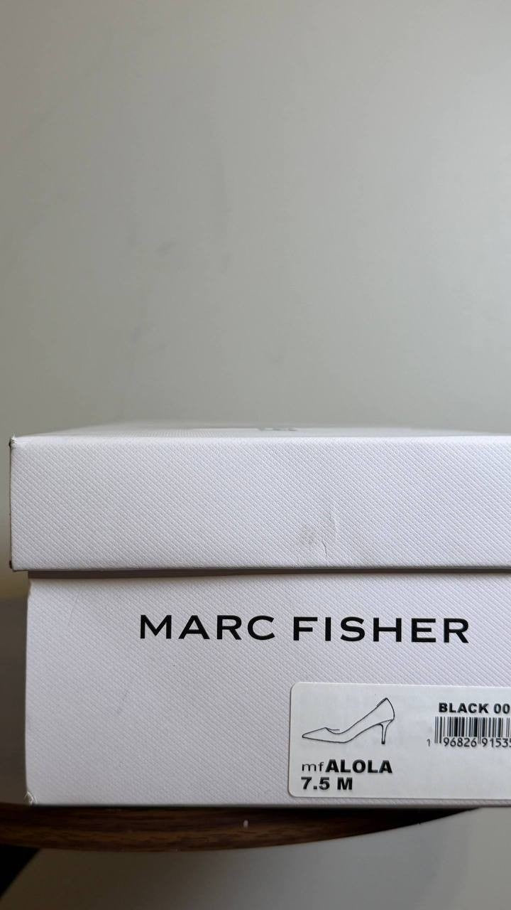 Marc Fisher Alola Pump Black Suede 7.5M Stiletto Heels MSRP $99 NWB
