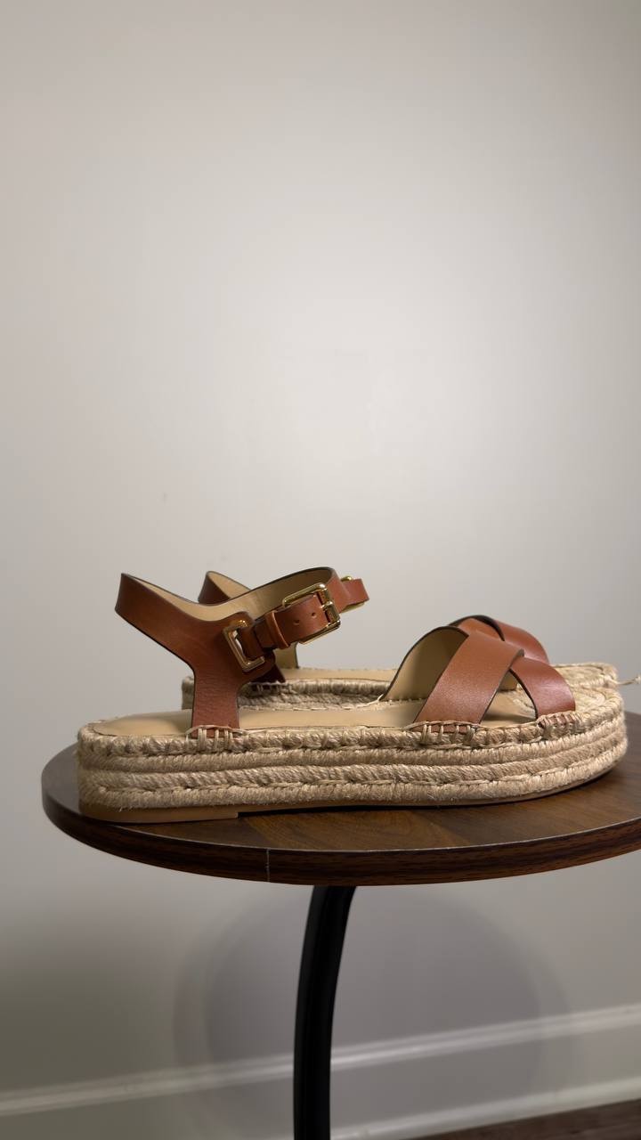 Lauren  Ralph  Lauren   Espadrilles  Sandals  Lauren  Tan  7.5  B  Pre‑owned 