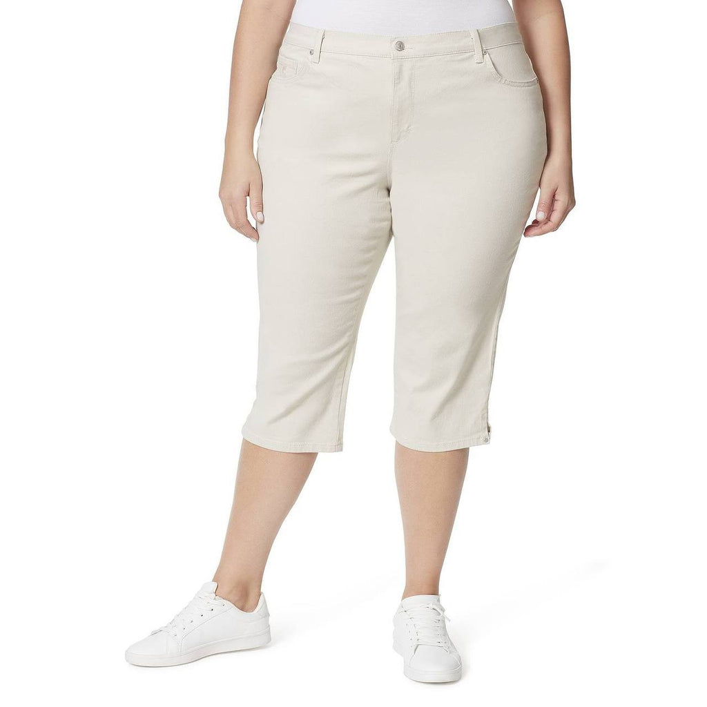 Gloria Vanderbilt Plus Size Amanda Capri Pants Stonewood 20W NWT $50