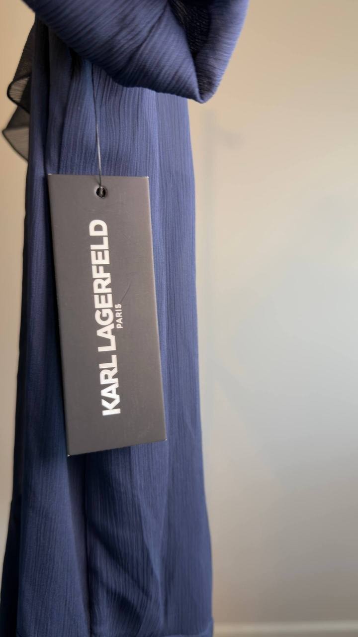 Karl Lagerfeld Paris Layered Ruffle Dress Navy 2 NWT $149