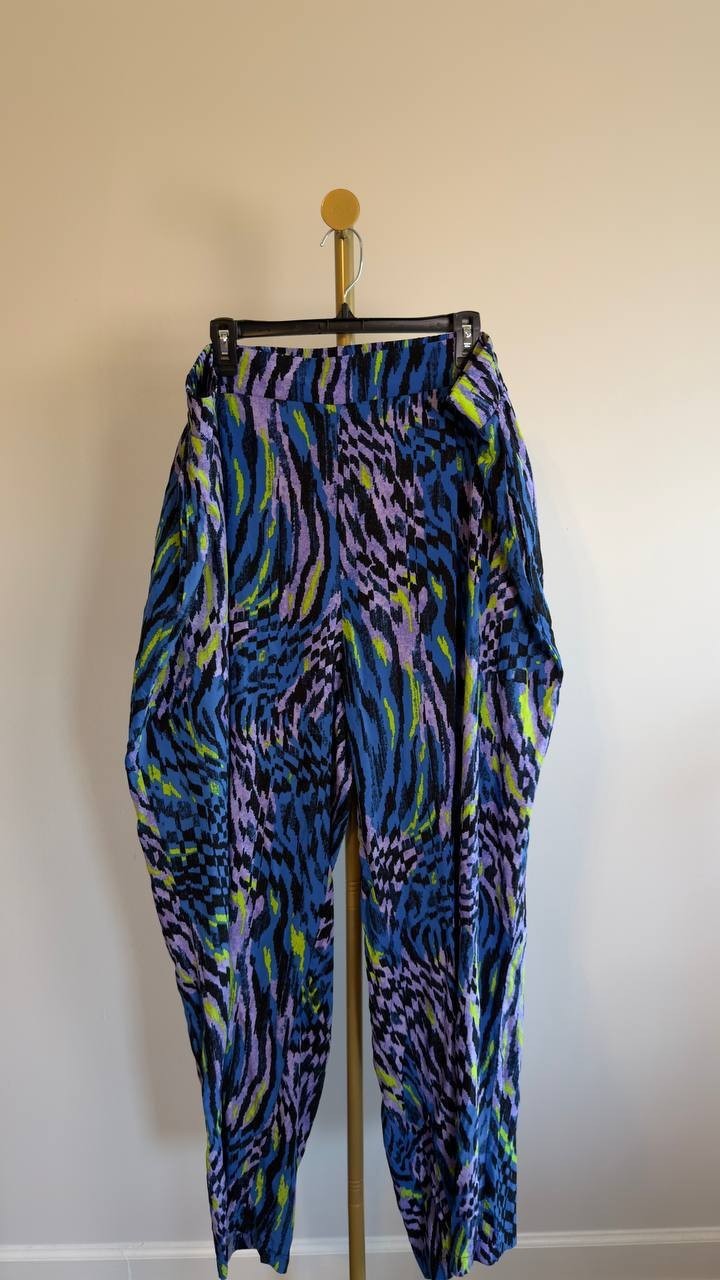 Nina Parker Plus Size Printed Wide-Leg Pants Abstract Animal 2X NWT $79