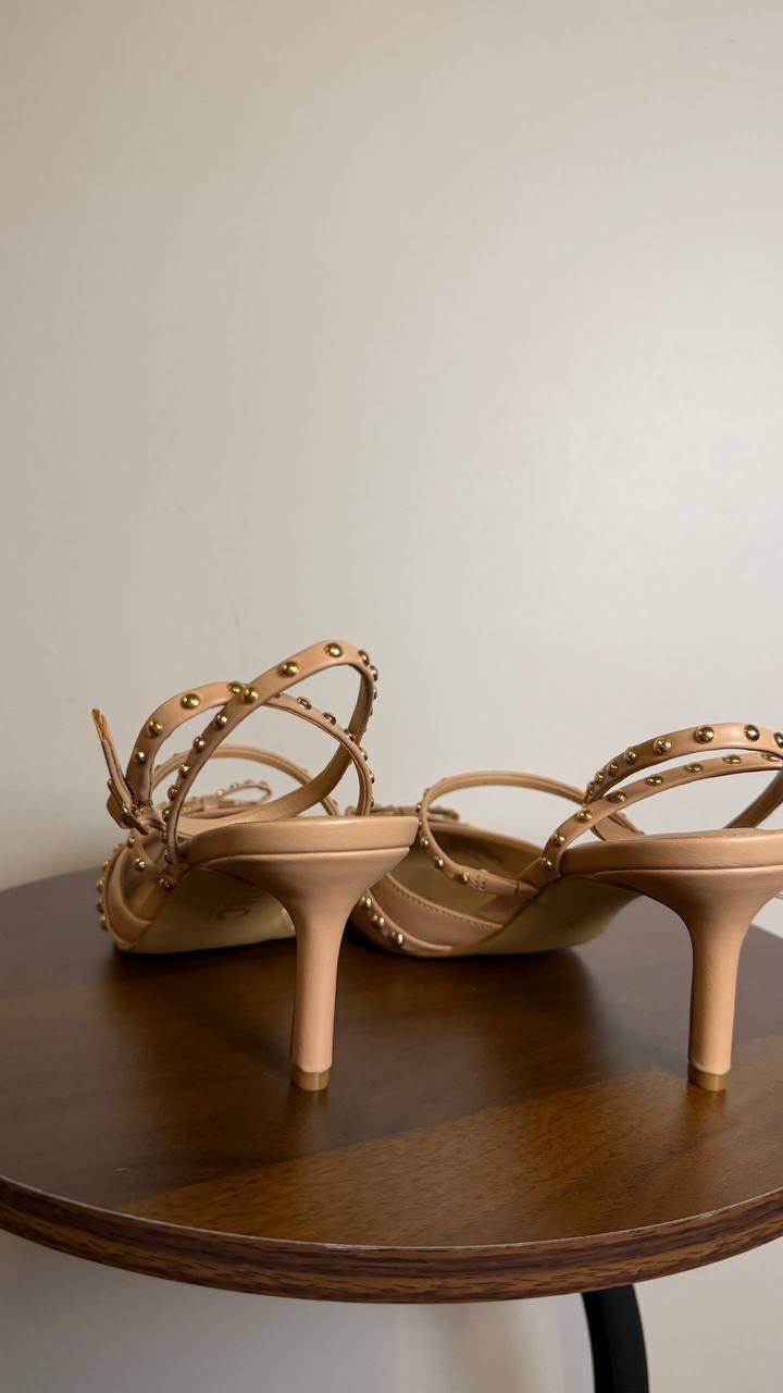 INC Gyda Pumps 8M Sweet Nude Studded Pointed Toe Stiletto Heel NIB msrp$100
