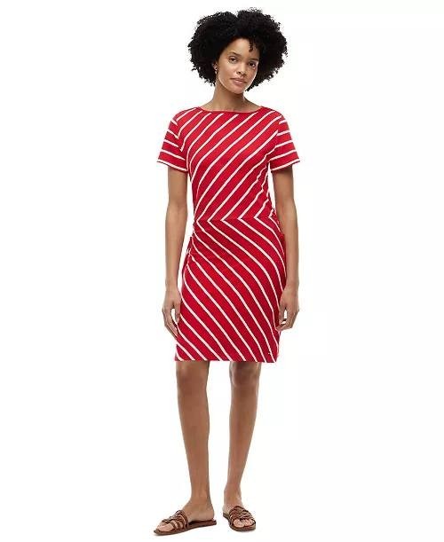 Tommy Hilfiger Striped Boat Neck T-Shirt Dress Red/White XL NWT $79.50