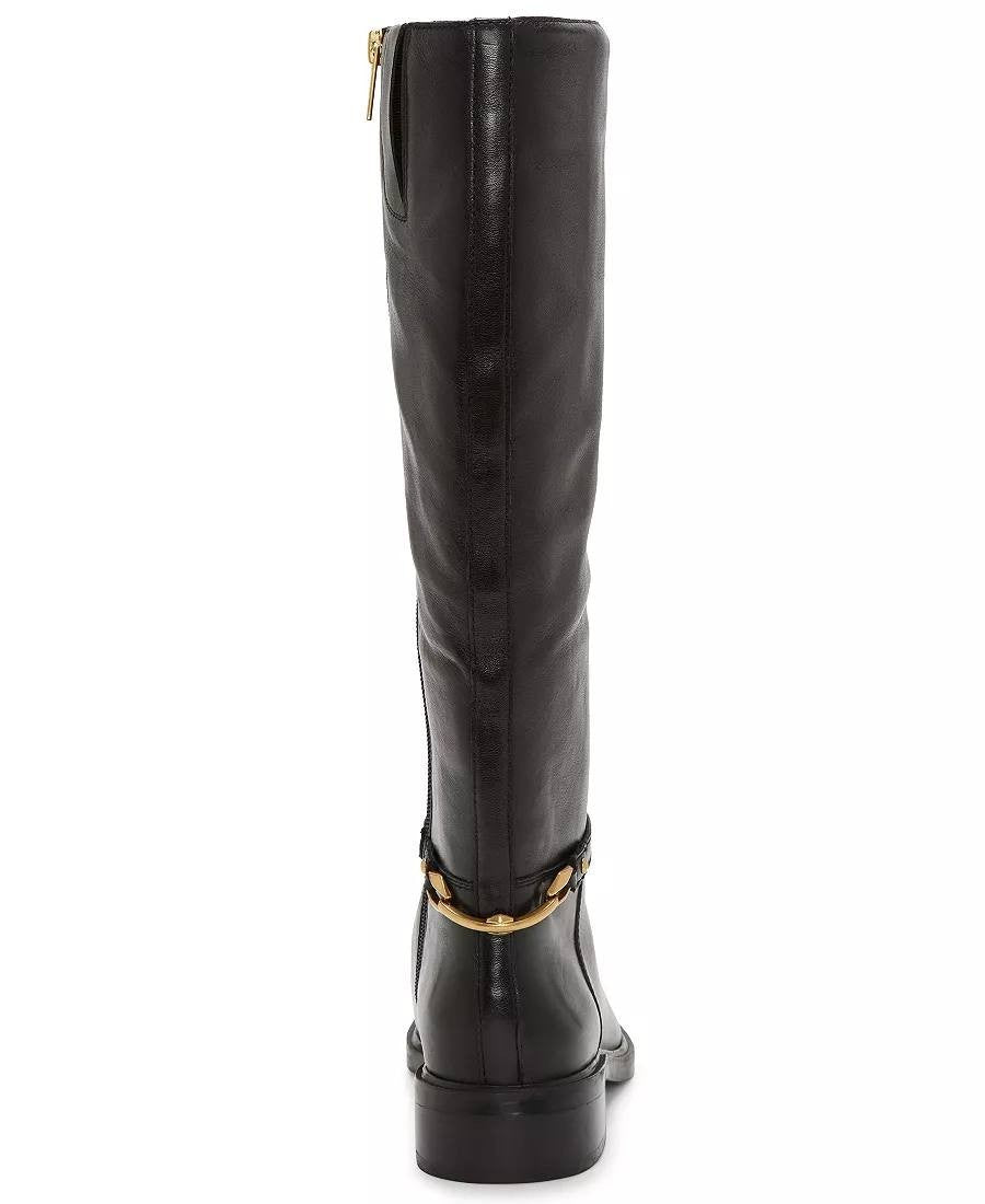 Vince Camuto Adria Boots 9M Black Leather Knee‑High Riding NIB msrp$259
