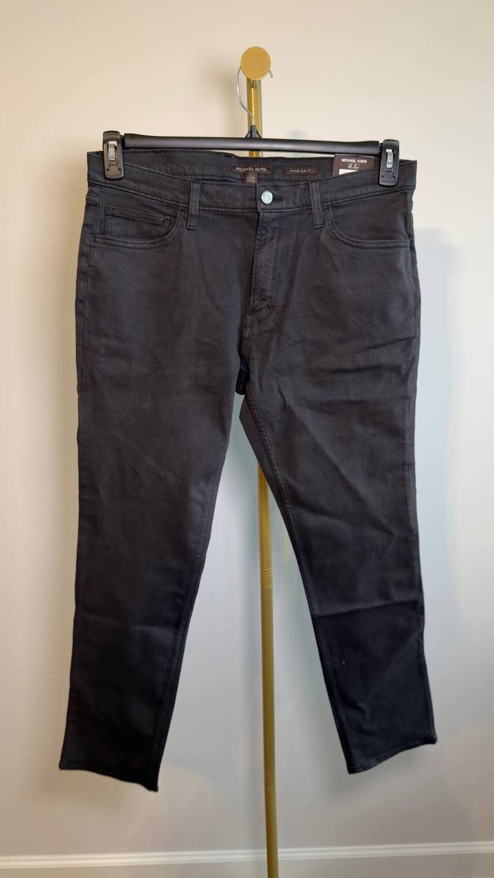 Michael Kors Parker Slim‑Fit Stretch‑Twill Pants Black 34/30 NWT $95
