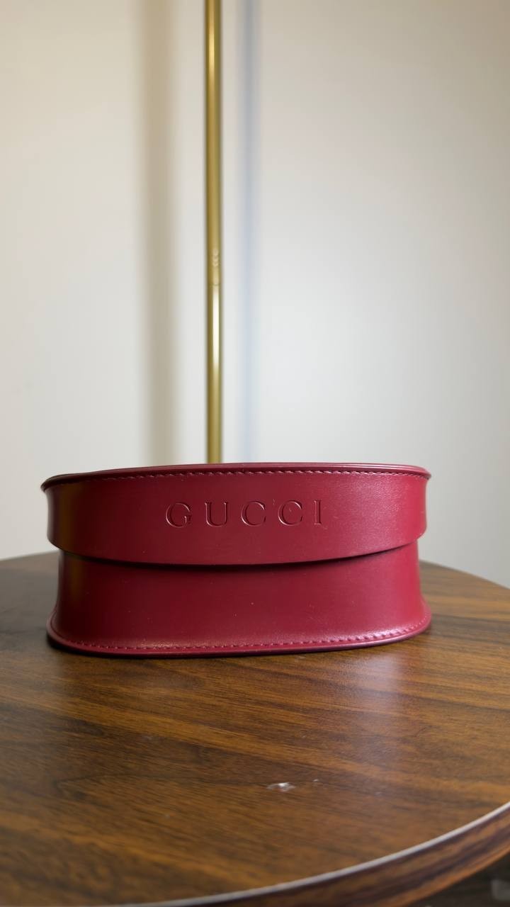 Gucci  Rectangular  Frame  Sunglasses  Black/Burgundy  OS  NWOT  $590