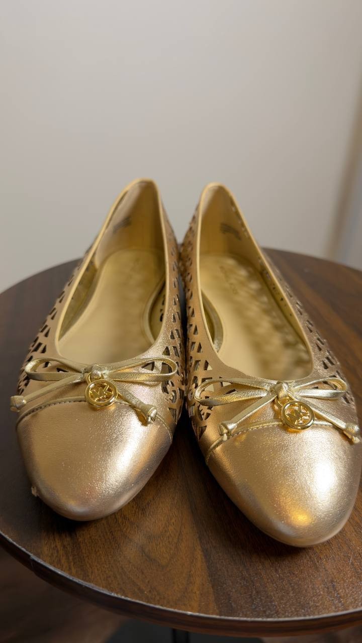 Michael  Michael  Kors  Ballet  Flats  Pale  Gold  7.5  M  New  $110