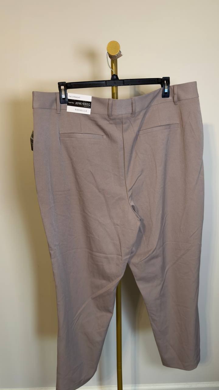 Rafaella Plus Size Straight-Leg Ankle Pants Tan 20W NWT $89
