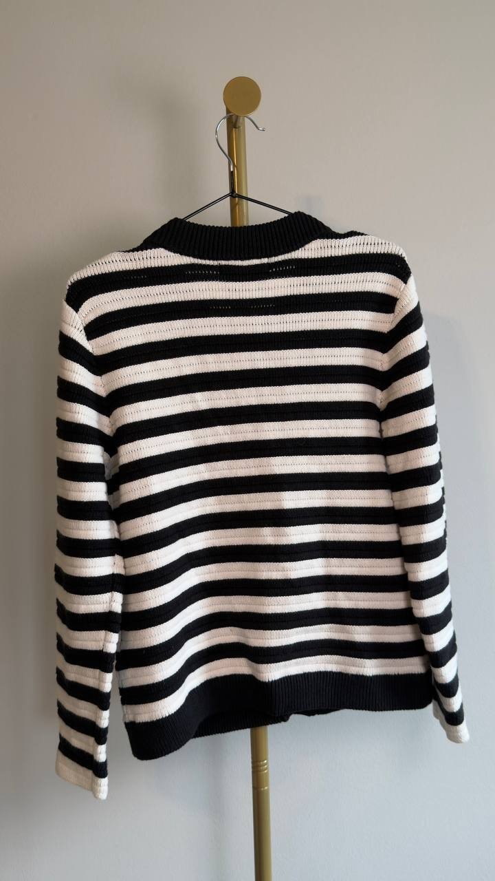 Sanctuary Knitted Lady Jacket White/Black Stripe S NWT $99