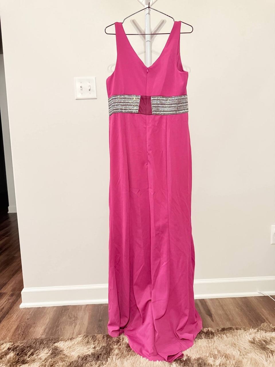 Marina Pink Long Dress Sparkle Belt – Size L – NWOT