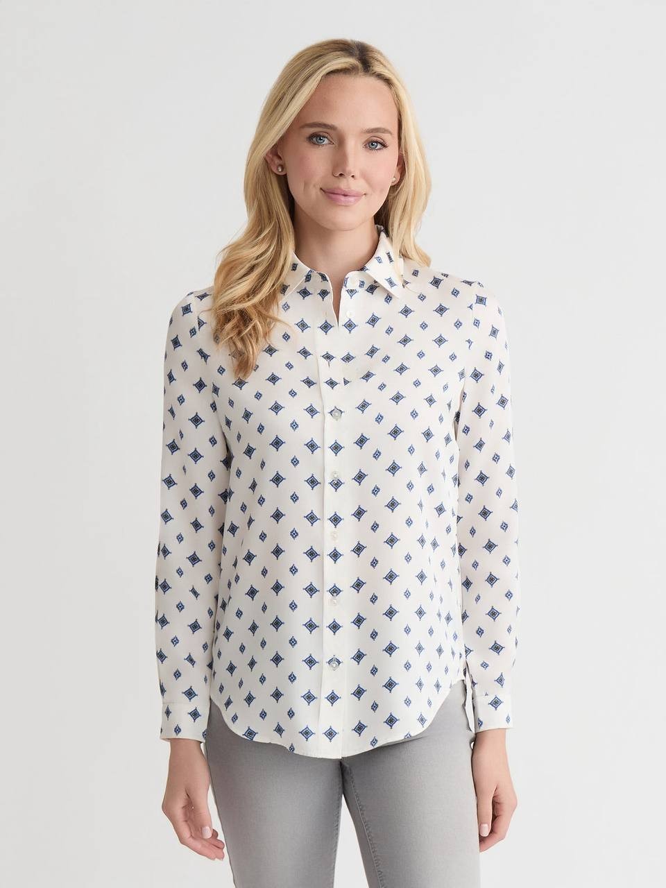 ones Satin Twill Button‑Down Blouse – Size XS – New – Has Been Washed – $79.50
