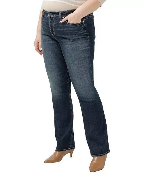 Silver Jeans Co Suki Mid Rise Curvy Slim Bootcut Jeans Indigo 16W NWT $84