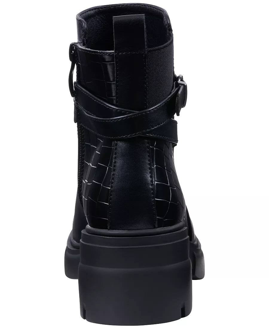 GC Shoes Dawn Booties 8 Black Block Heel Almond Toe Lug Sole NIB msrp$99.99