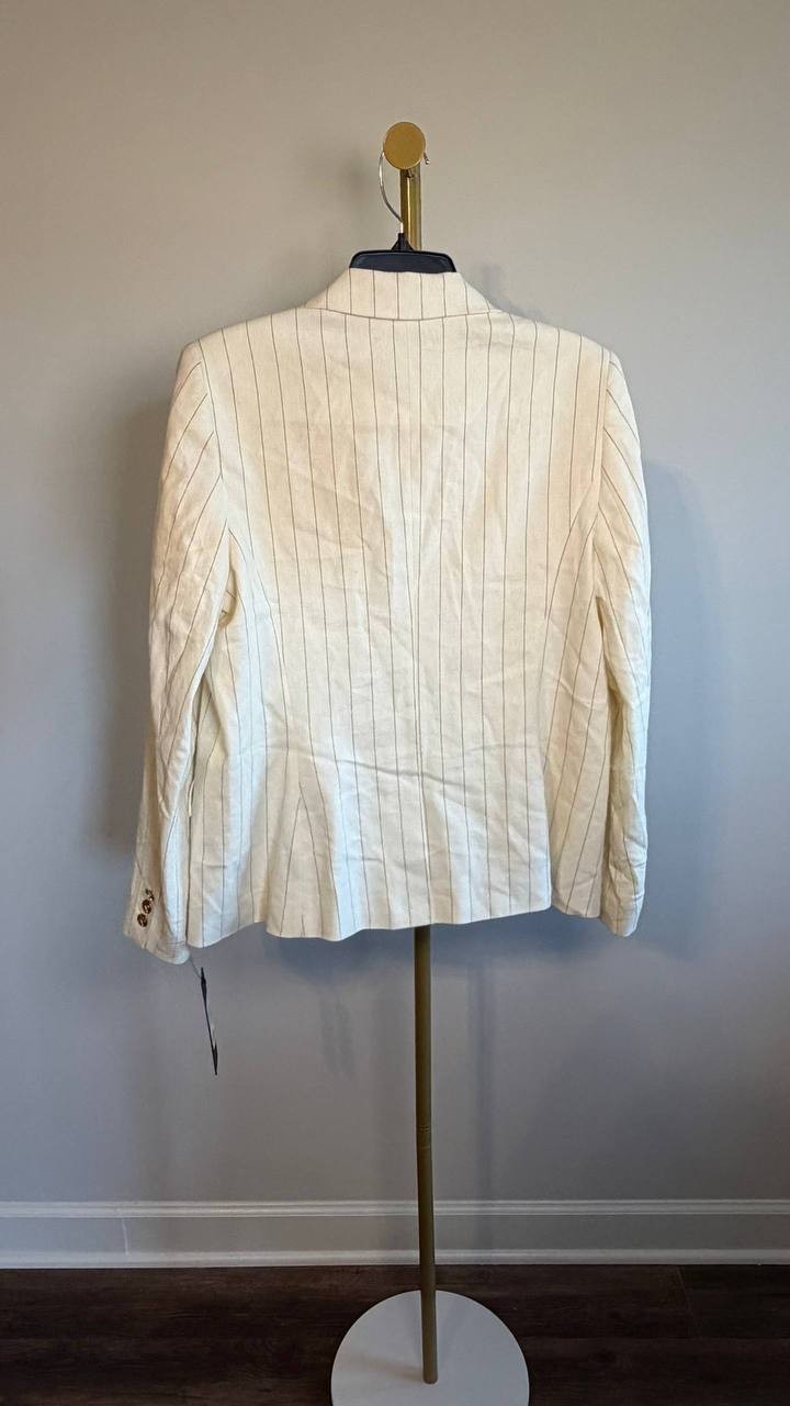 Donna Karan NY Pinstriped Blazer Cream 16P NWT $189