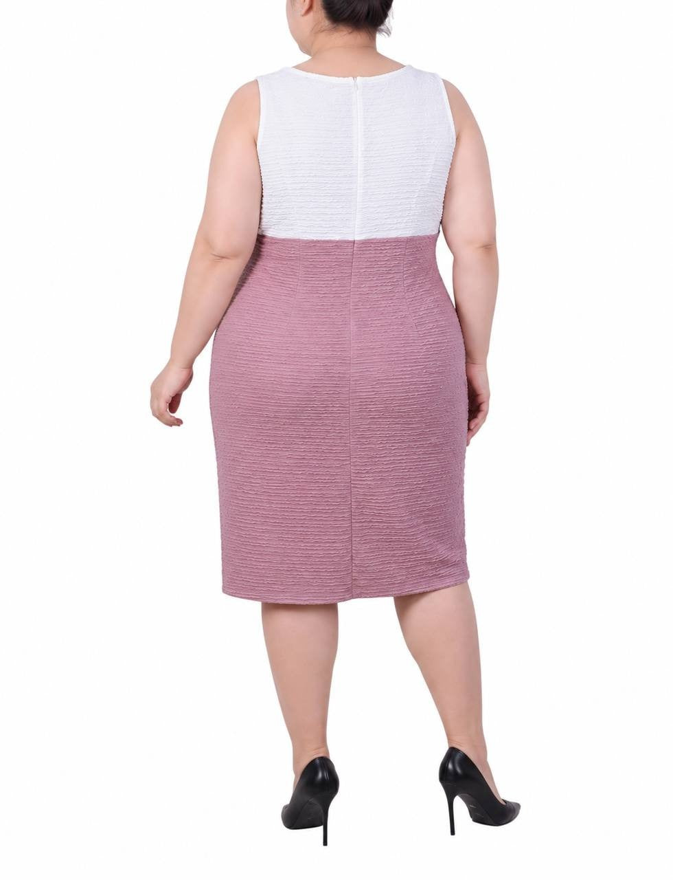 NY Collection Plus Size Sleeveless Knee‑Length Dress Blush 18W NWT