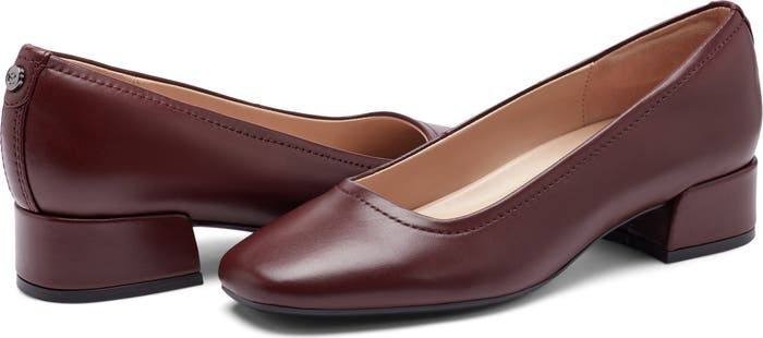 Easy Spirit Jain Pump Leather Block Heel Dark Red Women’s 8M NWB $99
