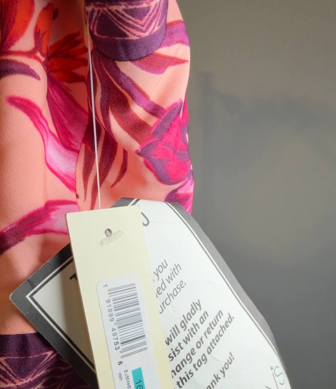 Eliza J Mixed‑Print One‑Shoulder Tiered Midi Dress Floral Multi 16 NWT $158