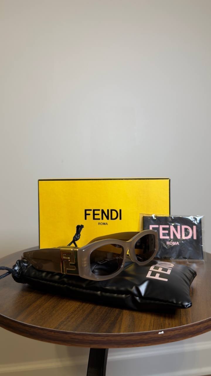 Fendi Rectangular Sunglasses Shiny Dark Brown OS NWOT $490.00