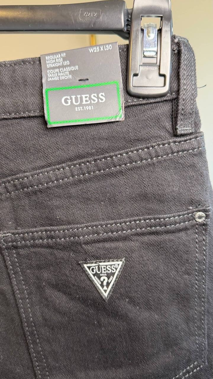 Guess 80s Straight Leg Jeans Black 25x30 NWT $108