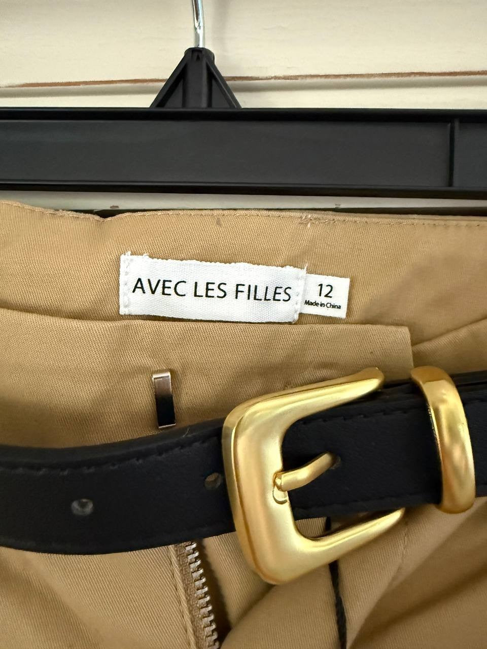 Avec Les Filles High-Waisted Belted Tapered Pants – Size 12