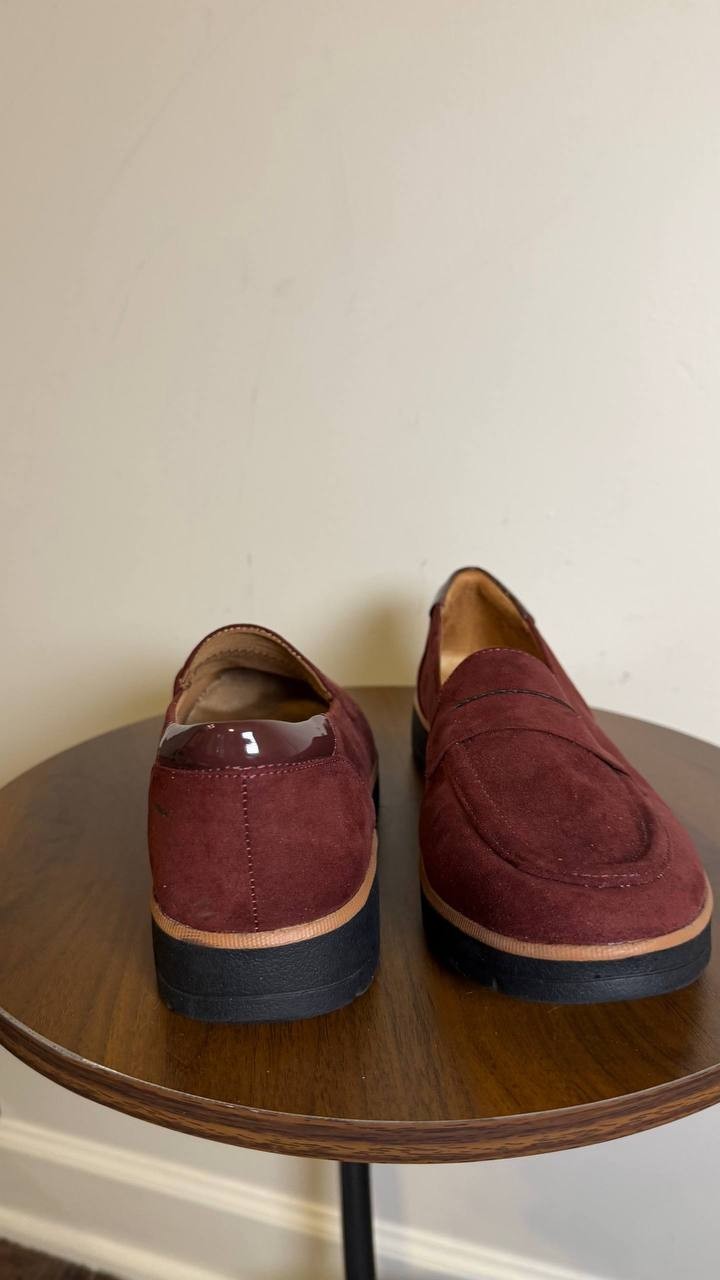 Dr. Scholl’s Women’s Nice Day Lug Sole Loafers Wine 7.5 New With Box $95