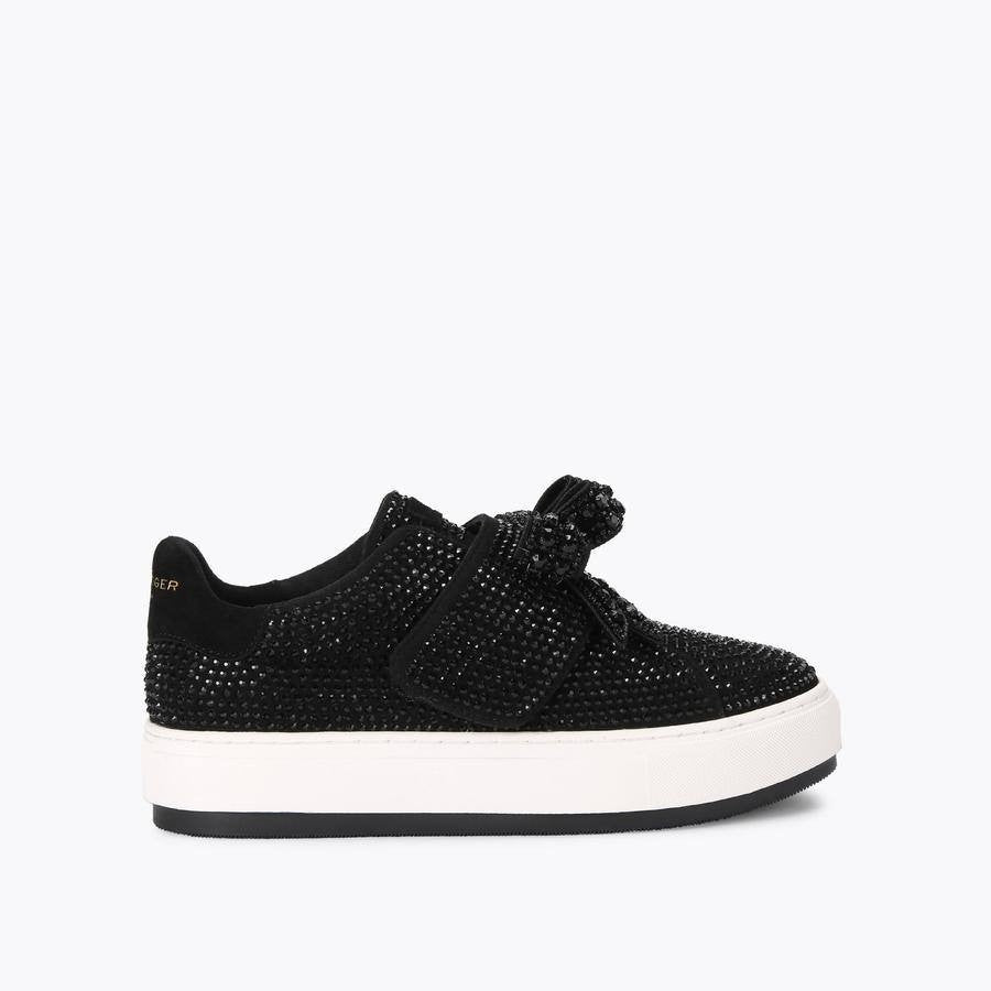 Kurt Geiger Black Fabric Sneakers 9 New in Box $72