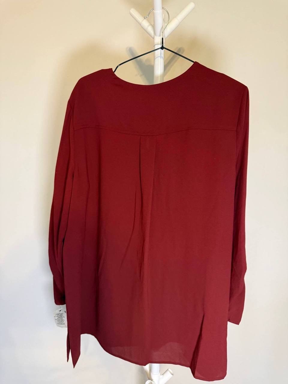 Jones New York Tunic Button‑Down Blouse – L – Red – NWT