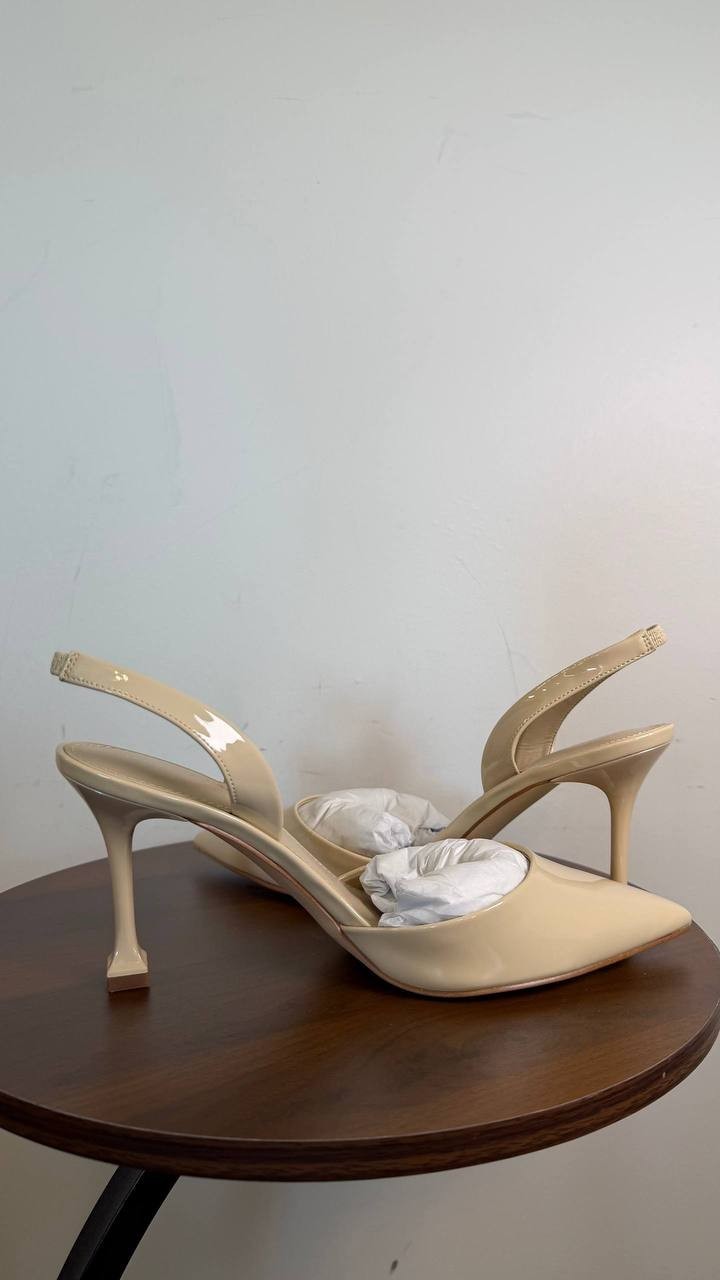 Marc Fisher Hadya Women’s Slingback Pump Ivory 9.5M Faux Leather $88.99 NWB
