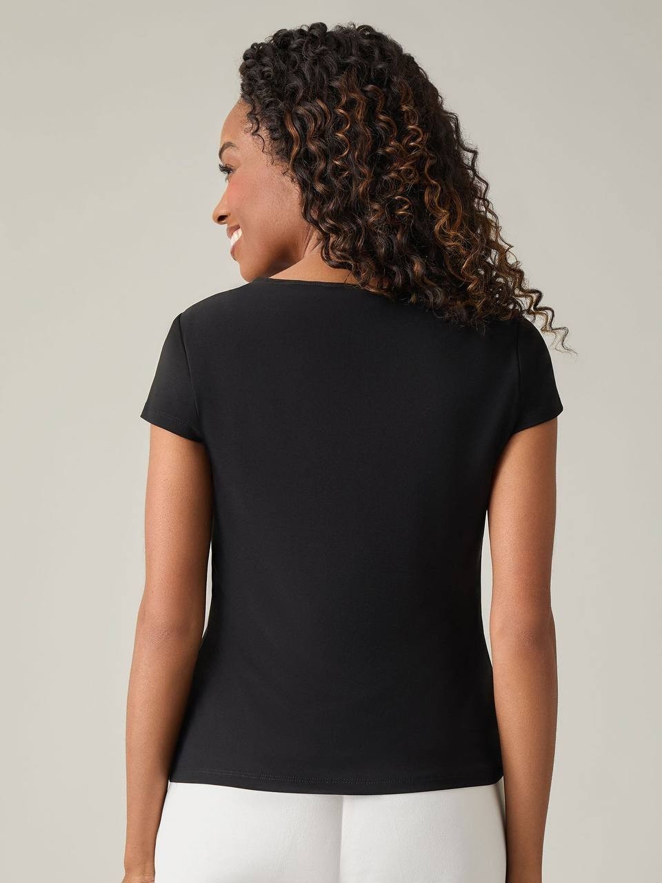 Kasper Black Cowl Neck Knit Top PS Pre‑Owned Classic Everyday Style msrp$49