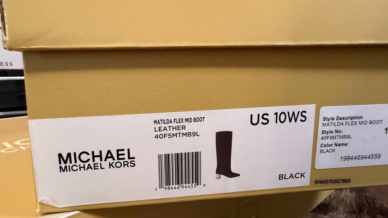 Michael Michael Kors Black Leather Tall Boots 10W New in Box MSRP $275