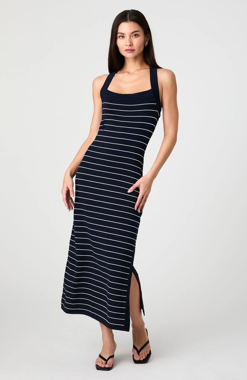French Connection Stripe Cross‑Back Body‑Con Sweater Dress – Size M – NWT – $128