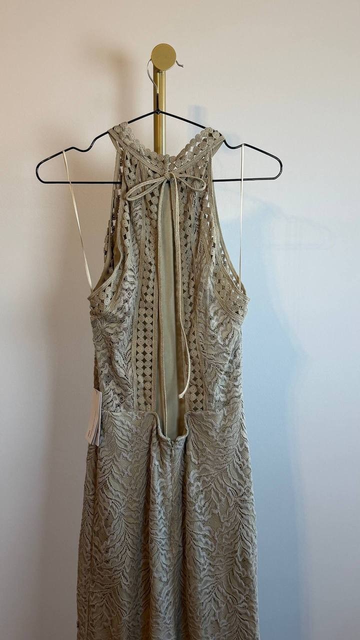 Guess Bodycon Lace Maxi Dress Green Size M NWT $178