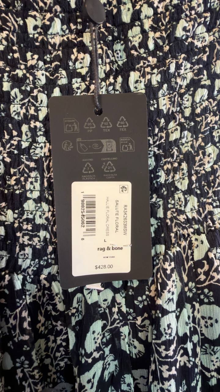 Rag & Bone Hallie Floral Sleeveless Maxi Dress Salute Floral L NWT $428