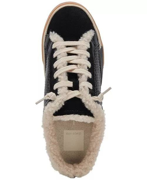 Dolce Vita Zantel Slip‑On Mule Sneakers Black Faux Fur Women’s 9.5 NWB $125