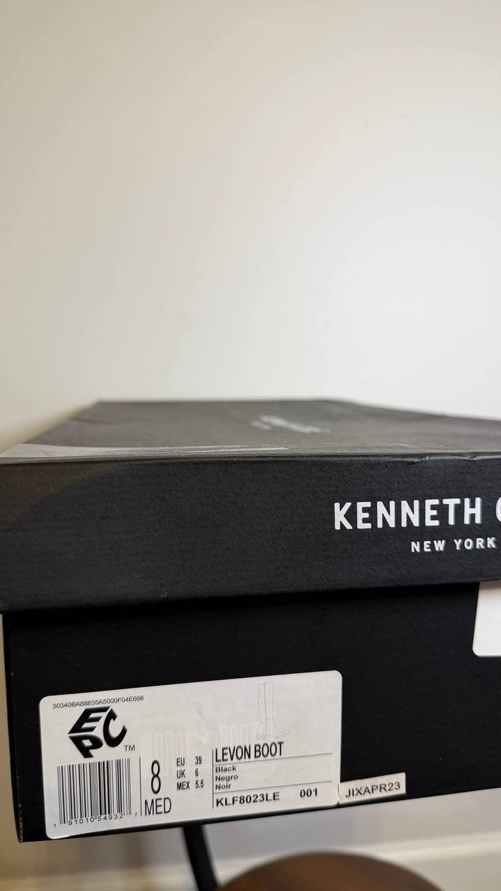 Kenneth Cole Black Leather High Boots 8M NIB MSRP $220