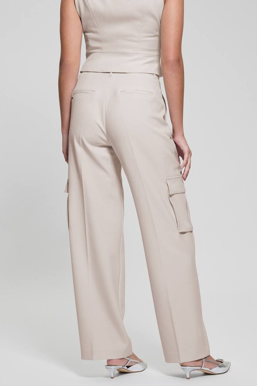 Guess Eco Matea Perfect Cargo Pants Muted Stone Lx32 NWT $148