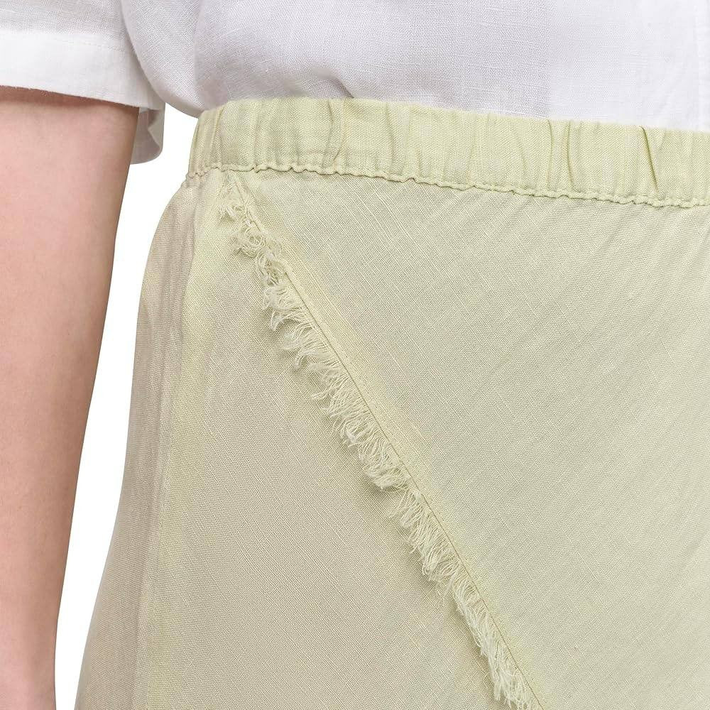 DKNY Pure Women’s Linen Midi Skirt Tea Green M $109 NWT