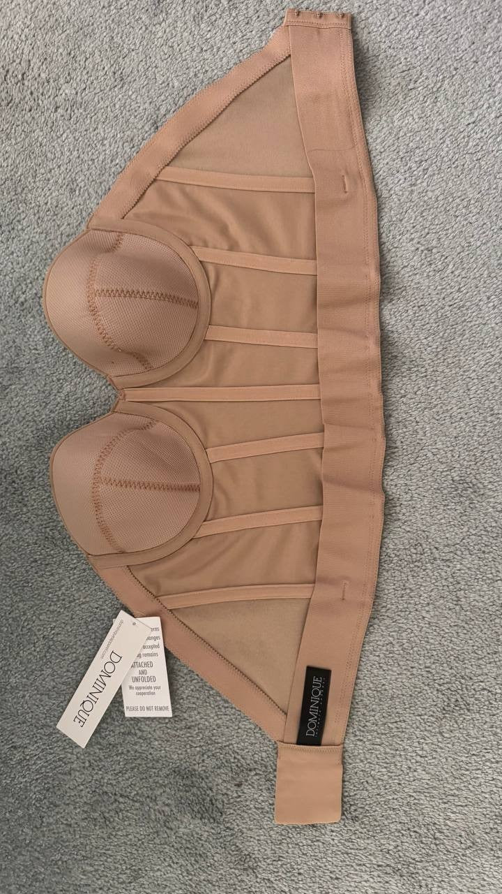 Dominique 6380 Brie Longline Backless Strapless Bra Beige 34C Balconette