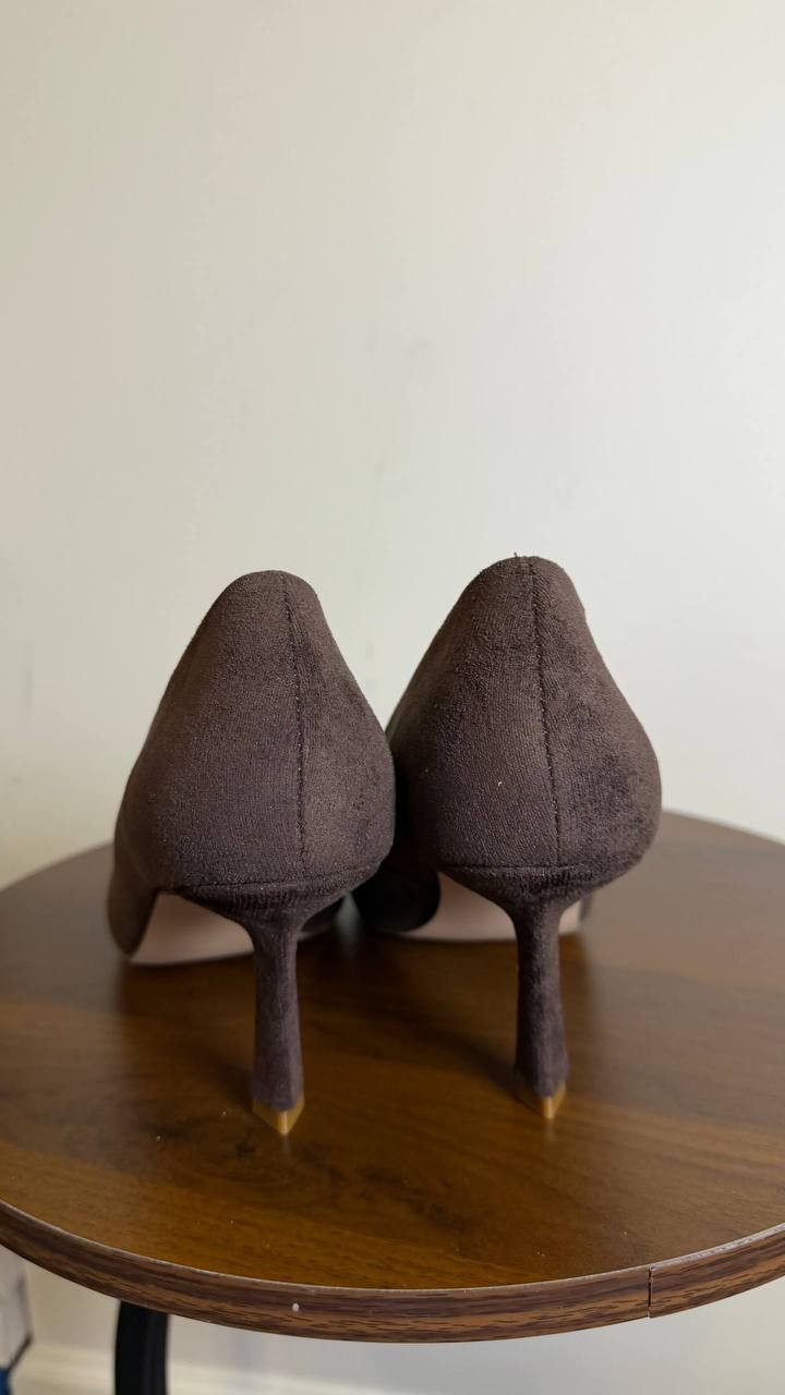 Madden Girl Dark Brown Fabric Pointed Toe Pumps 7.5 New in Box MSRP $59