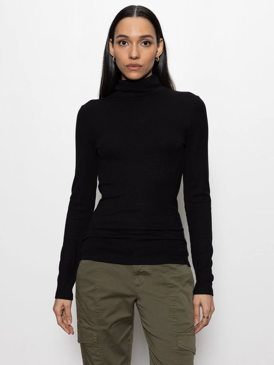 Sanctuary Essential Turtleneck Top Black L NWT $59