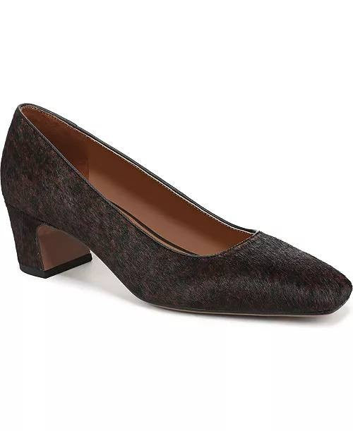 Franco Sarto Salino Pumps 8.5M Brown Leather Square Toe Block Heel NIB msrp$145