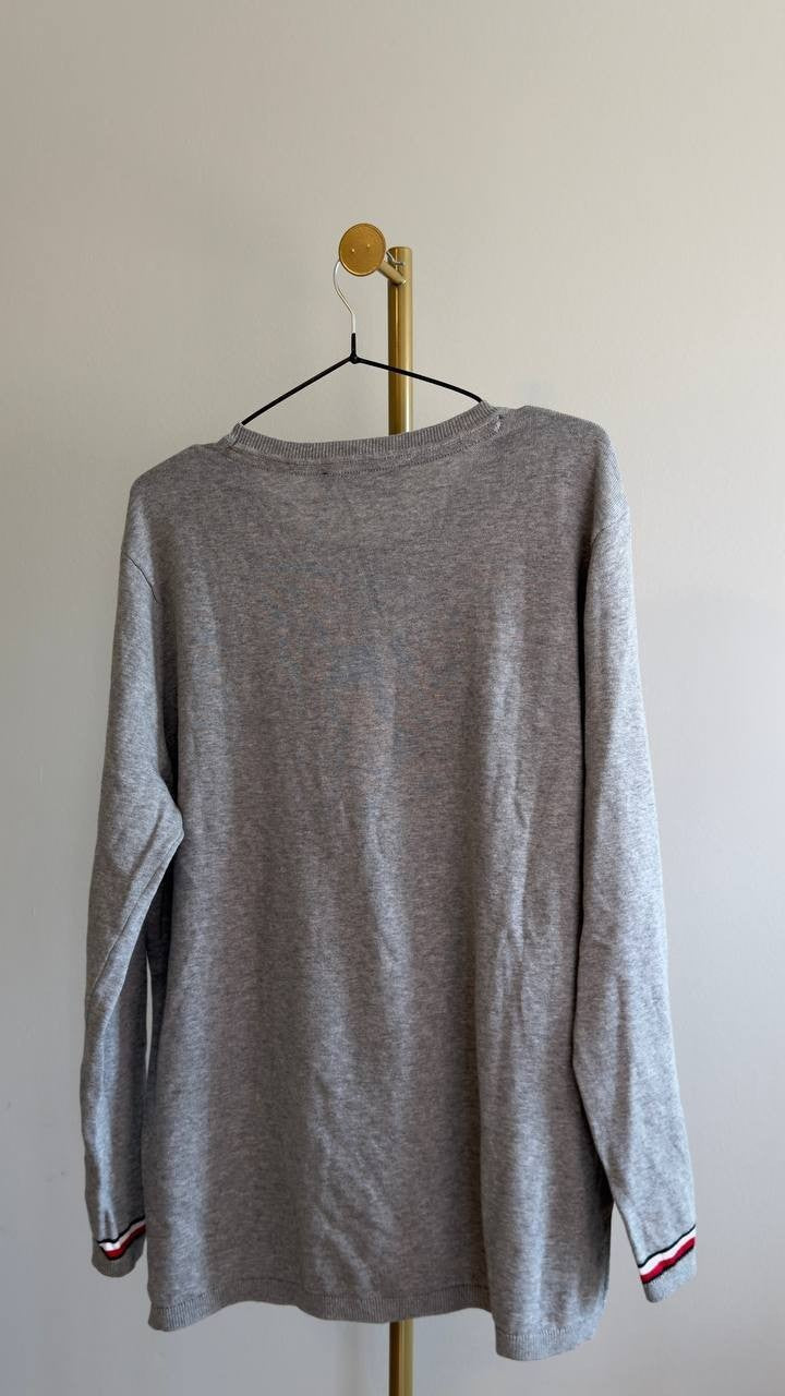 Tommy Hilfiger Cotton Terrier Crewneck Sweater Grey XXL NWT $69.50