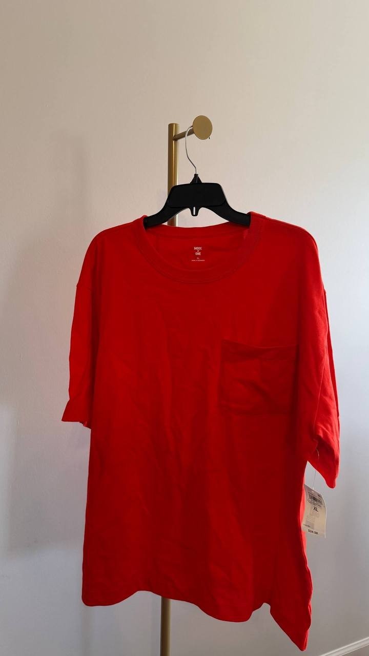 Mode of One Men’s Novelty Tee Fiery Red Pocket T‑Shirt XL $34.50 NWT